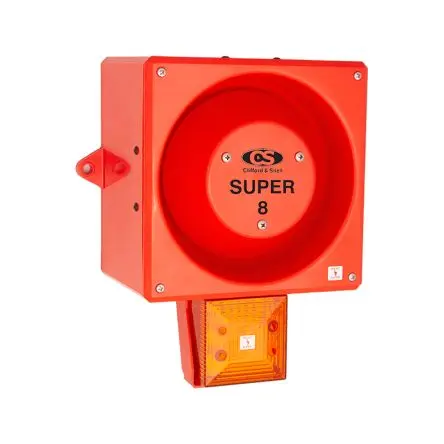 Produktfoto 1 von Clifford & Snell YL80 Super Hi Vis, Filament/Warnsummer-Licht Beacon-Sounder-Kombination 24V dc Gelb IP66 Wand / 120 dB