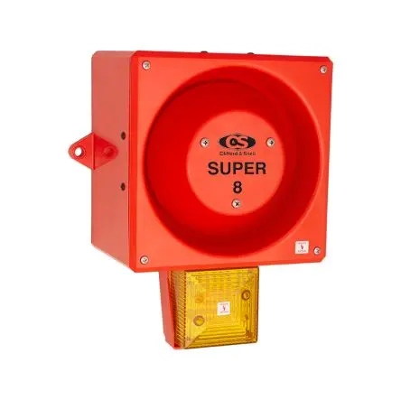 Produktfoto 1 von Clifford & Snell YL80 Super Hi Vis, Filament/Warnsummer-Licht Beacon-Sounder-Kombination 24V dc Gelb IP66 Wand / 120 dB