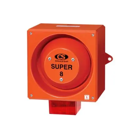 Produktfoto 1 von Clifford & Snell YL80 Super, Filament/Warnsummer-Licht Beacon-Sounder-Kombination 230V ac Rot IP66 Wand / 116 dB 120 dB