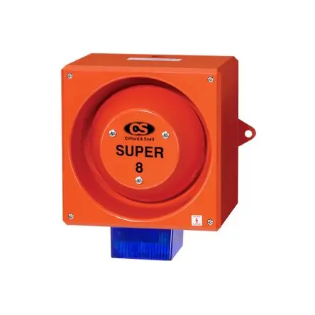Produktfoto 1 von Clifford & Snell YL80 Super, Filament/Warnsummer-Licht Beacon-Sounder-Kombination 48V dc Blau IP66 Wand / 117 dB 120 dB