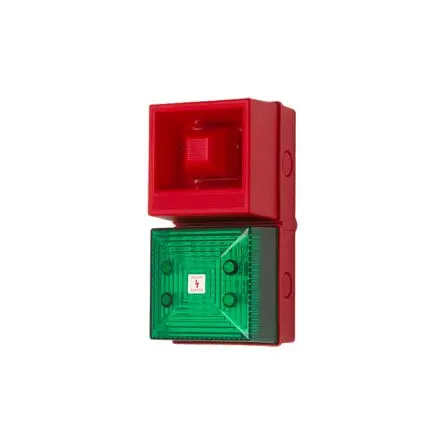 Produktfoto 1 von Clifford & Snell YL40, Filament/Warnsummer-Licht Beacon-Sounder-Kombination 24V dc Grün IP65 Wand / 108 dB 108 dB @ 1m