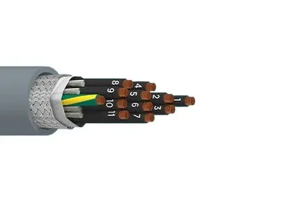 Produktfoto 1 von Alpha Wire XTRA-GUARD FLEX Multicore-Kabel, 12-adrig 0.5mm² 20 AWG Grau Geschirmt, 1000 ft, Thermoplastisches Elastomer