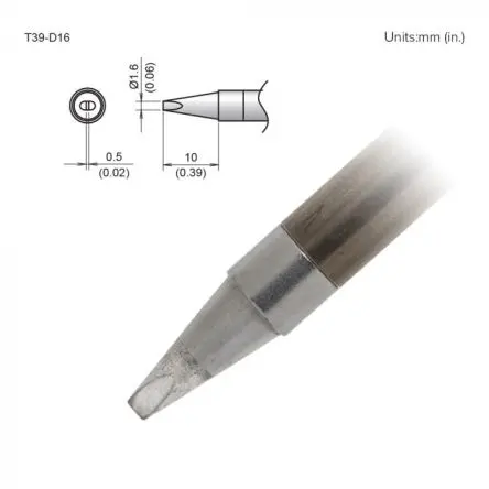 Produktfoto 1 von Hakko / FX-9701/9702 Lötspitze 1.6 mm Meißel T39 für FX-9701, FX-9702