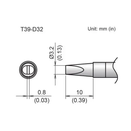 Produktfoto 1 von Hakko / FX-9701/9702 Lötspitze 3.2 mm Meißel T39 für FX-9701, FX-9702