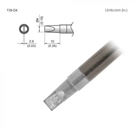 Produktfoto 1 von Hakko / FX-9701/9702 Lötspitze 4 x 10 mm Meißel T39 für FX-9701, FX-9702