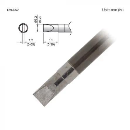 Produktfoto 1 von Hakko / FX-9701/9702 Lötspitze 5.2 x 10 mm Meißel T39 für FX-9701, FX-9702