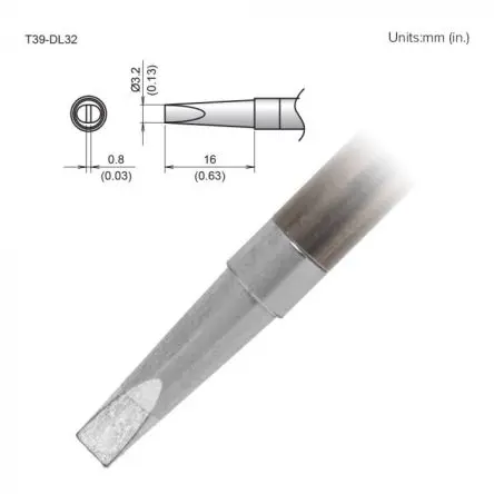 Produktfoto 1 von Hakko / FX-9701/9702 Lötspitze 3.2 x 16 mm Meißel T39 für FX-9701, FX-9702