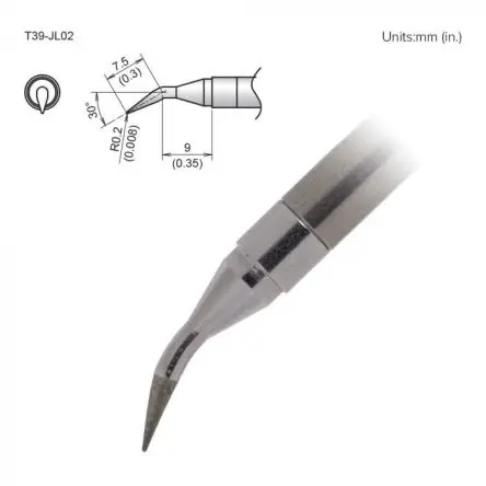 Produktfoto 1 von Hakko / FX-9701/9702 Lötspitze 2 x 7.5 mm Geknickt 30 ° T39 für FX-9701, FX-9702