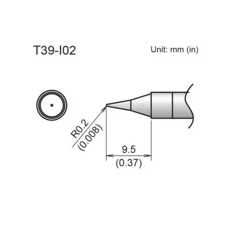 Produktfoto 1 von Hakko / FX-9701/9702 Lötspitze 2 x 9.5 mm Mikrofein T39 für FX-9701, FX-9702