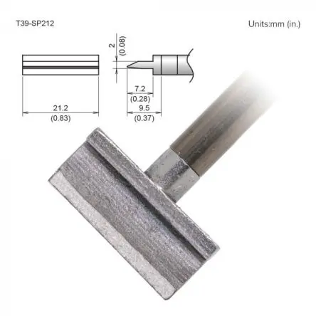 Produktfoto 1 von Hakko / FX-9701/9702 Lötspitze 2 x 21.2 mm Spatel T39 für FX-9701, FX-9702