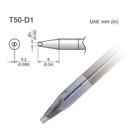 Produktfoto 1 von Hakko / FX9703 Lötspitze 1 mm Meißel T50 für FX9703