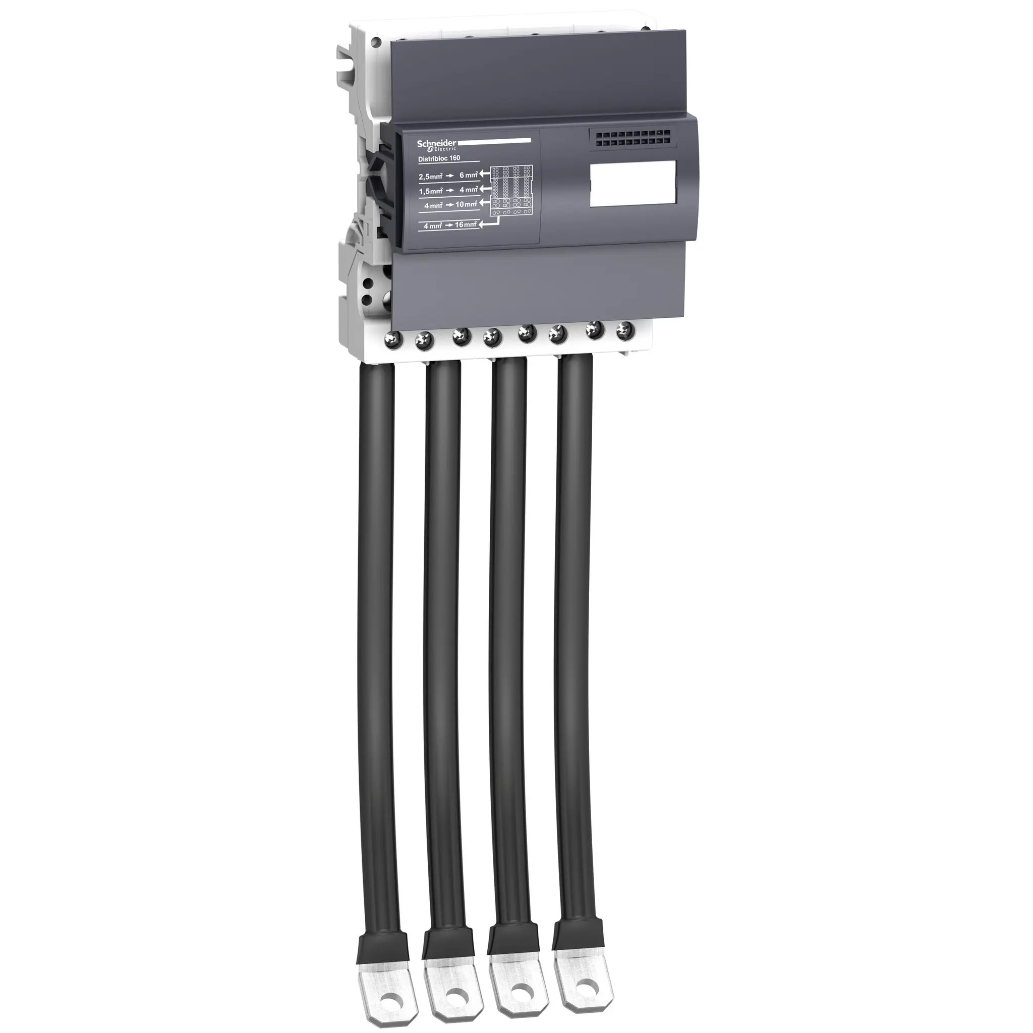 Produktfoto 1 von Schneider Electric Verteilerblock / 690 V ac 160A Anthrazit, IPXXB