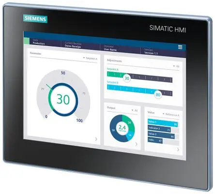 Produktfoto 1 von Siemens, SIMATIC, HMI-Bediengerät, TFT, 1280 x 800 pixel, 10.1 Zoll