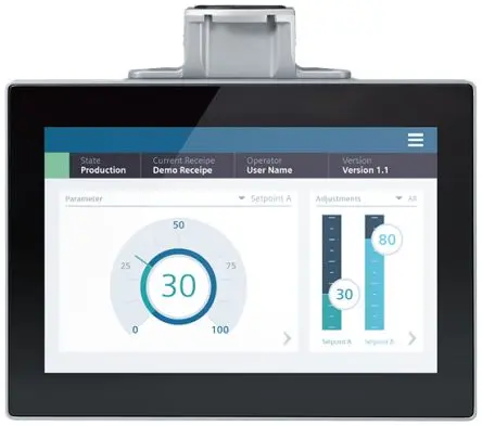Produktfoto 1 von Siemens, SIMATIC, HMI-Bediengerät, TFT, 1280 x 800 pixel, 12.1 Zoll