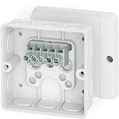 Produktfoto 1 von HENSEL DE Polycarbonat Abzweigdose Weiß IP55 5 Breite 98 mm Höhe 98 mm Länge 55 mm