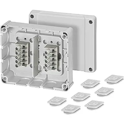 Produktfoto 1 von HENSEL DP Polystyrol Abzweigdose Grau IP54 2 Breite 139mm Höhe 119 mm Länge 49 mm