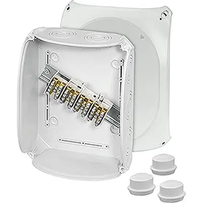 Produktfoto 1 von HENSEL DK Polycarbonat Abzweigdose Grau IP66, IP55 4 Breite 255mm Höhe 205 mm Länge 112 mm