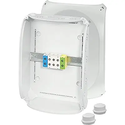 Produktfoto 1 von HENSEL KF Polycarbonat Abzweigdose Grau IP69, IP67, IP66 5 Breite 355mm Höhe 255 mm Länge 122 mm