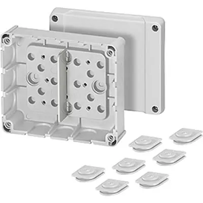 Produktfoto 1 von HENSEL DP Polystyrol Abzweigdose Grau IP54 Breite 139mm Höhe 119 mm Länge 49 mm
