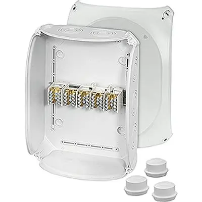 Produktfoto 1 von HENSEL DK Polycarbonat Abzweigdose Grau IP66, IP55 5 Breite 295mm Höhe 225 mm Länge 122 mm