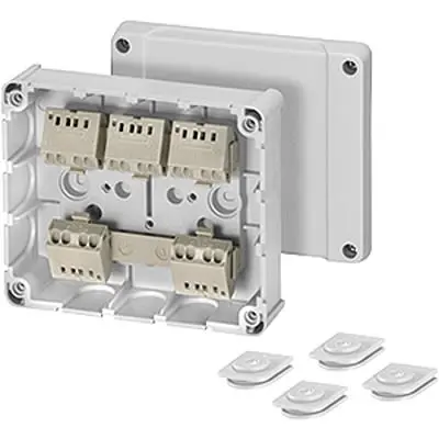 Produktfoto 1 von HENSEL DPC Polystyrol Abzweigdose Grau IP54 5 Breite 139mm Höhe 119 mm Länge 49 mm