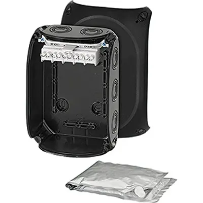 Produktfoto 1 von HENSEL WP Polycarbonat Abzweigdose Schwarz IP68 5 Breite 180 mm Höhe 130 mm Länge 77 mm