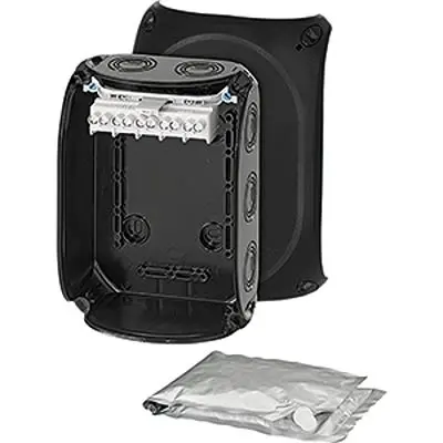 Produktfoto 1 von HENSEL WP Polycarbonat Abzweigdose Schwarz IP68 5 Breite 180mm Höhe 130 mm Länge 77 mm