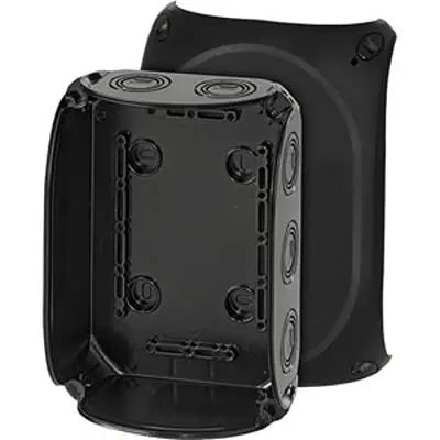 Produktfoto 1 von HENSEL KF Polycarbonat Abzweigdose Schwarz IP67, IP69, IP66 Breite 180mm Höhe 130 mm Länge 77 mm