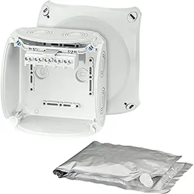 Produktfoto 1 von HENSEL WP Polycarbonat Abzweigdose Grau IP68 5 Breite 130mm Höhe 130 mm Länge 77 mm