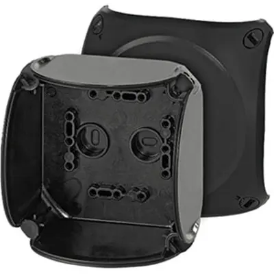 Produktfoto 1 von HENSEL EB Polycarbonat Abzweigdose Schwarz IP66 Breite 104 mm Höhe 104 mm Länge 70 mm