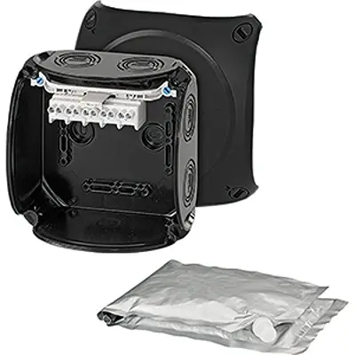 Produktfoto 1 von HENSEL WP Polycarbonat Abzweigdose Schwarz IP68 5 Breite 130 mm Höhe 130 mm Länge 77 mm