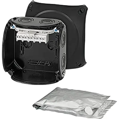 Produktfoto 1 von HENSEL WP Polycarbonat Abzweigdose Schwarz IP68 5 Breite 130mm Höhe 130 mm Länge 77 mm