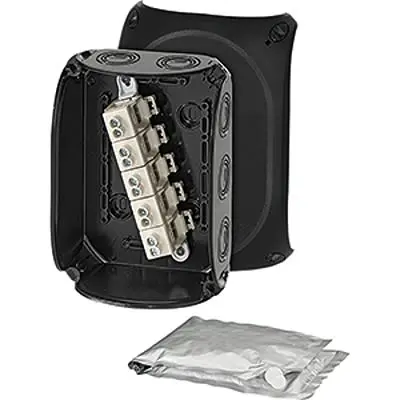HENSEL WP Polycarbonat Abzweigdose Schwarz IP68 5 Breite 180mm Höhe 130 mm Länge 77 mm