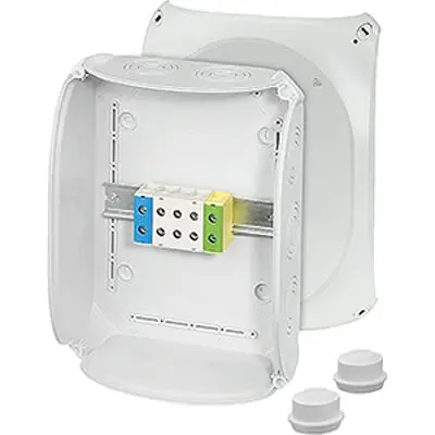 Produktfoto 1 von HENSEL KF Polycarbonat Abzweigdose Grau IP69, IP67, IP66 5 Breite 295mm Höhe 225 mm Länge 122 mm
