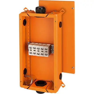 Produktfoto 1 von HENSEL FK Edelstahl Abzweigdose Orange IP65 5 Breite 515mm Höhe 276 mm Länge 138 mm