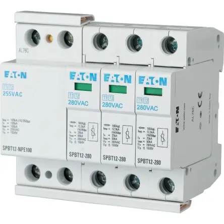 Produktfoto 1 von Eaton, Überspannungsschutz, 3-phasig, 1.5 kV 12.5 kA DIN-Hutschiene xPole - SPBT12