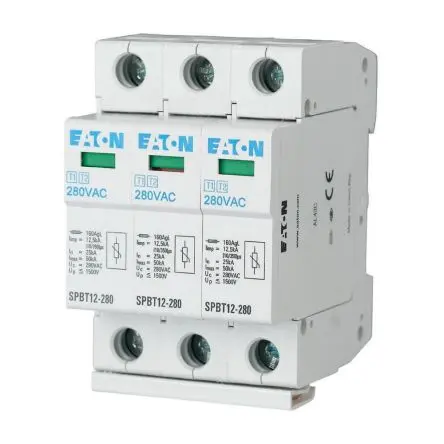 Produktfoto 1 von Eaton, Überspannungsschutz, 3-phasig, 1.5 kV 12.5 kA DIN-Hutschiene xPole - SPBT12