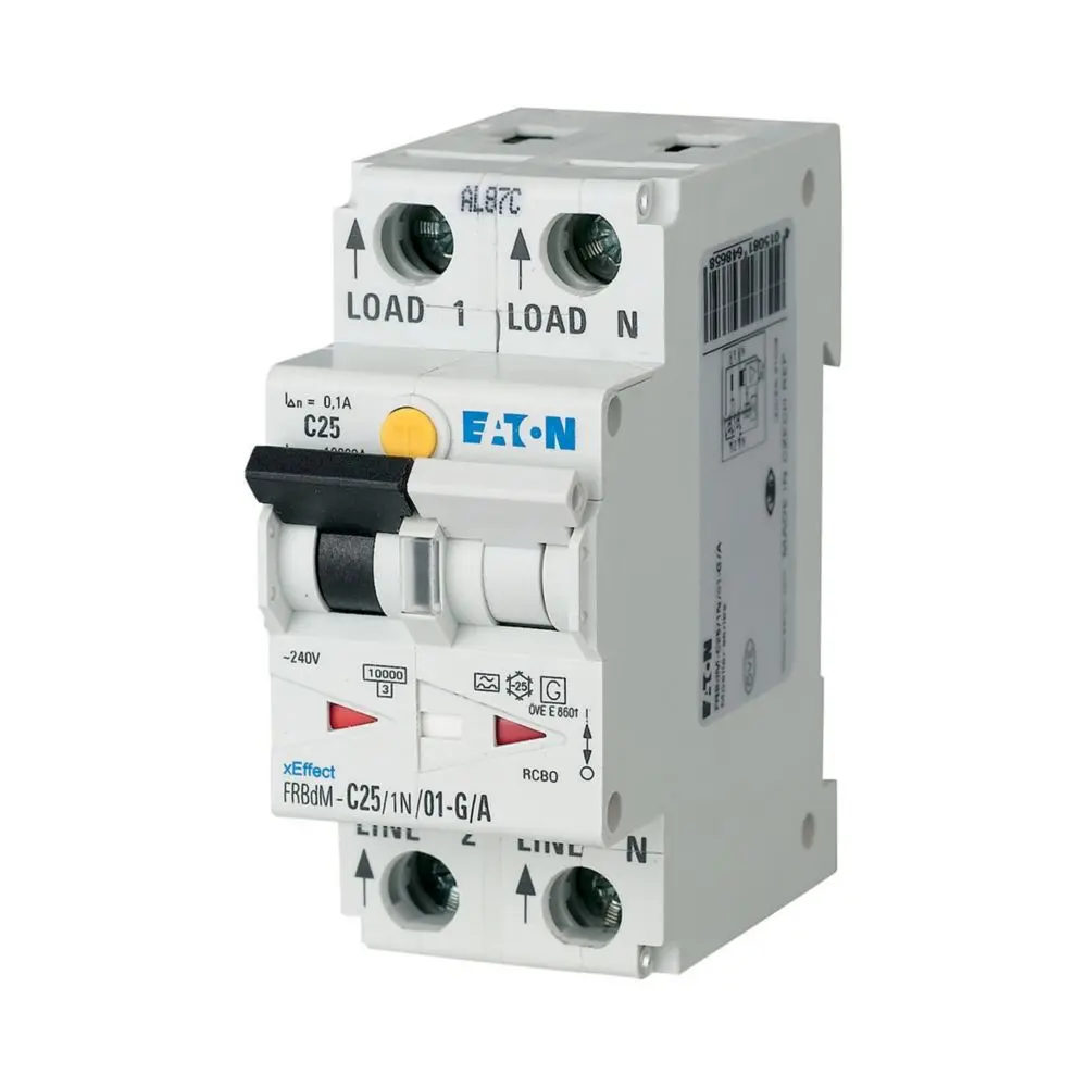 Produktfoto 1 von Eaton FRBdM FRBdM FI/LS-Schalter (RCBO) 6 A, 2-polig Typ D, Typ A, Empfindlichkeit 30 mA
