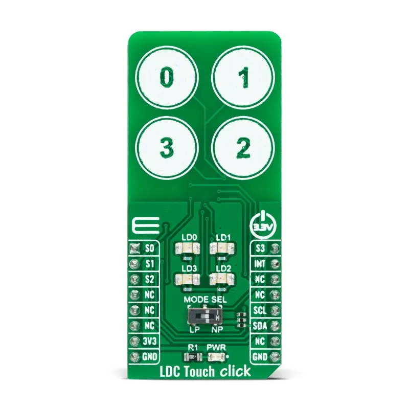 Produktfoto 1 von Brand-Rex Entwicklungstool HMI LDC Touch Click I2C Entwicklungsboard LDC3114-Q1