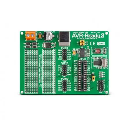 Produktfoto 1 von Brand-Rex AVR-Ready2-Board MCU, Platine Entwicklungstool Microcontroller AVR AVR Mikroe-417