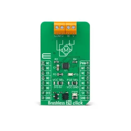 Produktfoto 1 von Brand-Rex DRV10866 Entwicklungsboard, Brushless 24 Click PWM-Controller