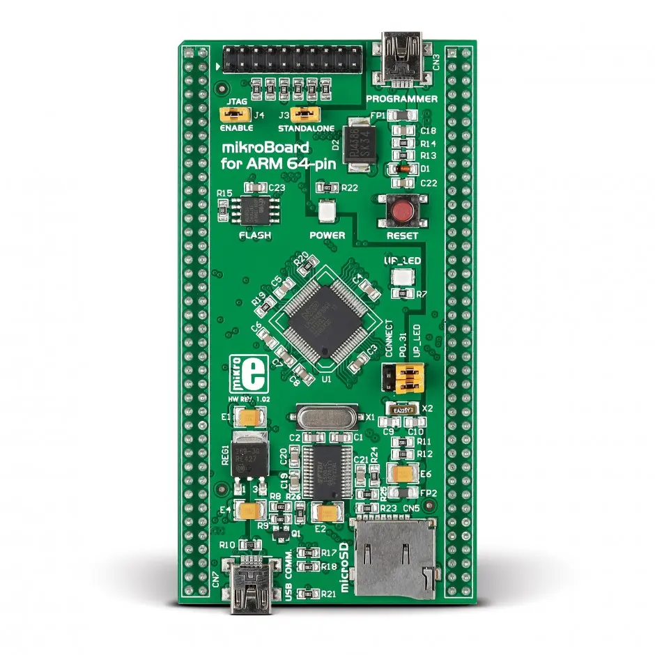 Produktfoto 1 von Brand-Rex MikroBoard für ARM 64-Pin USB, Platine Entwicklungstool Microcontroller ARM Mikroe-649