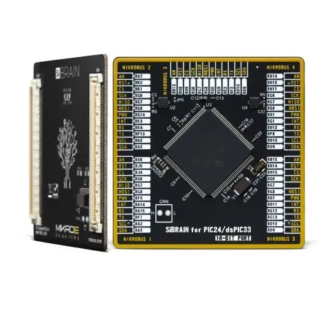 Produktfoto 1 von Brand-Rex SiBRAIN für dsPIC33EP512MU814 MCU, Entwicklungsboard Entwicklungstool Microcontroller dsPIC 8. Generation