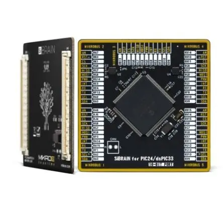 Produktfoto 1 von Brand-Rex SiBRAIN für dsPIC33EP512MU814 MCU, Entwicklungsboard Entwicklungstool Microcontroller dsPIC 8. Generation