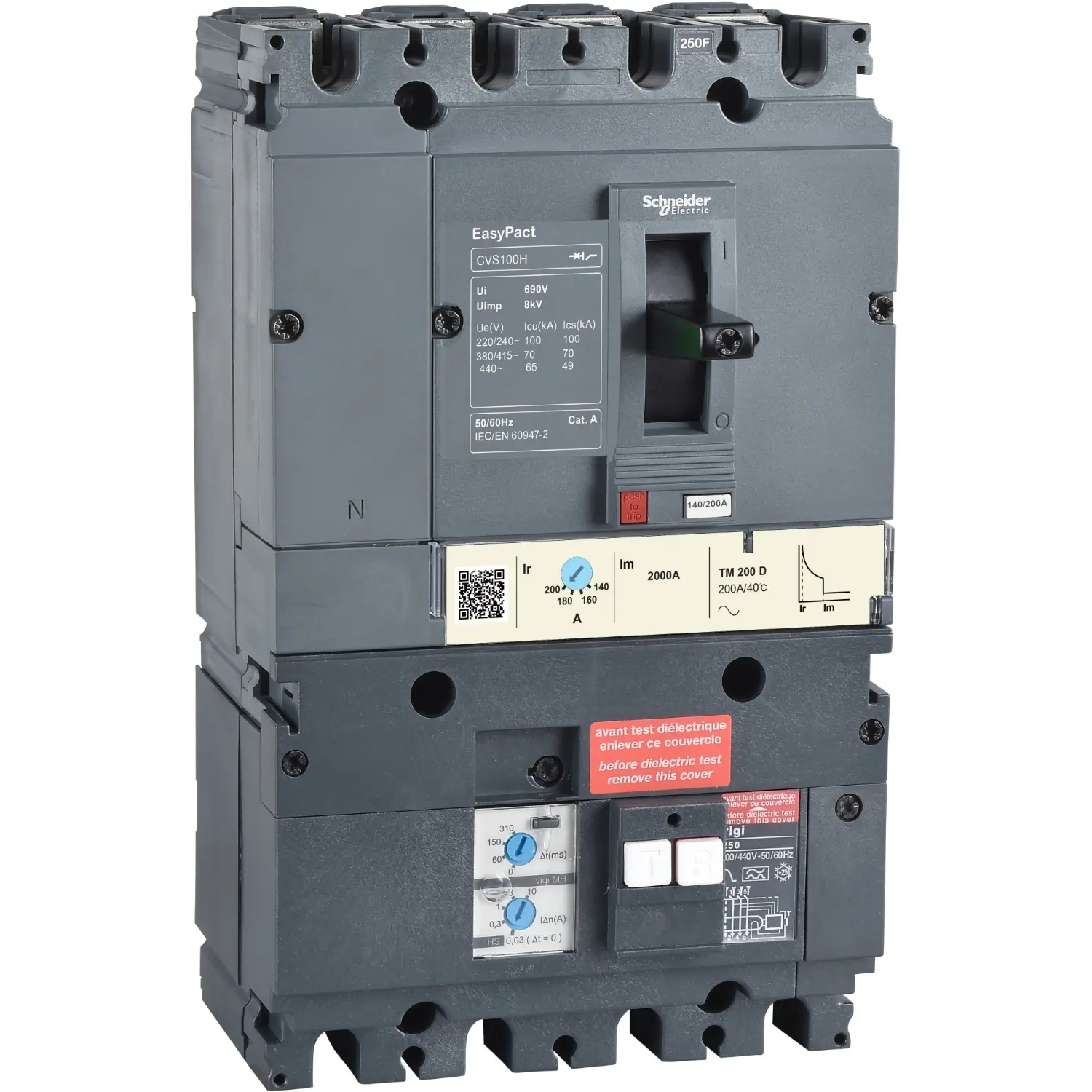 Produktfoto 1 von Schneider Electric EasyPact Elektronischer Schutzschalter, 320 A Feststehend 42 kA L. 355 mm x 140 mm