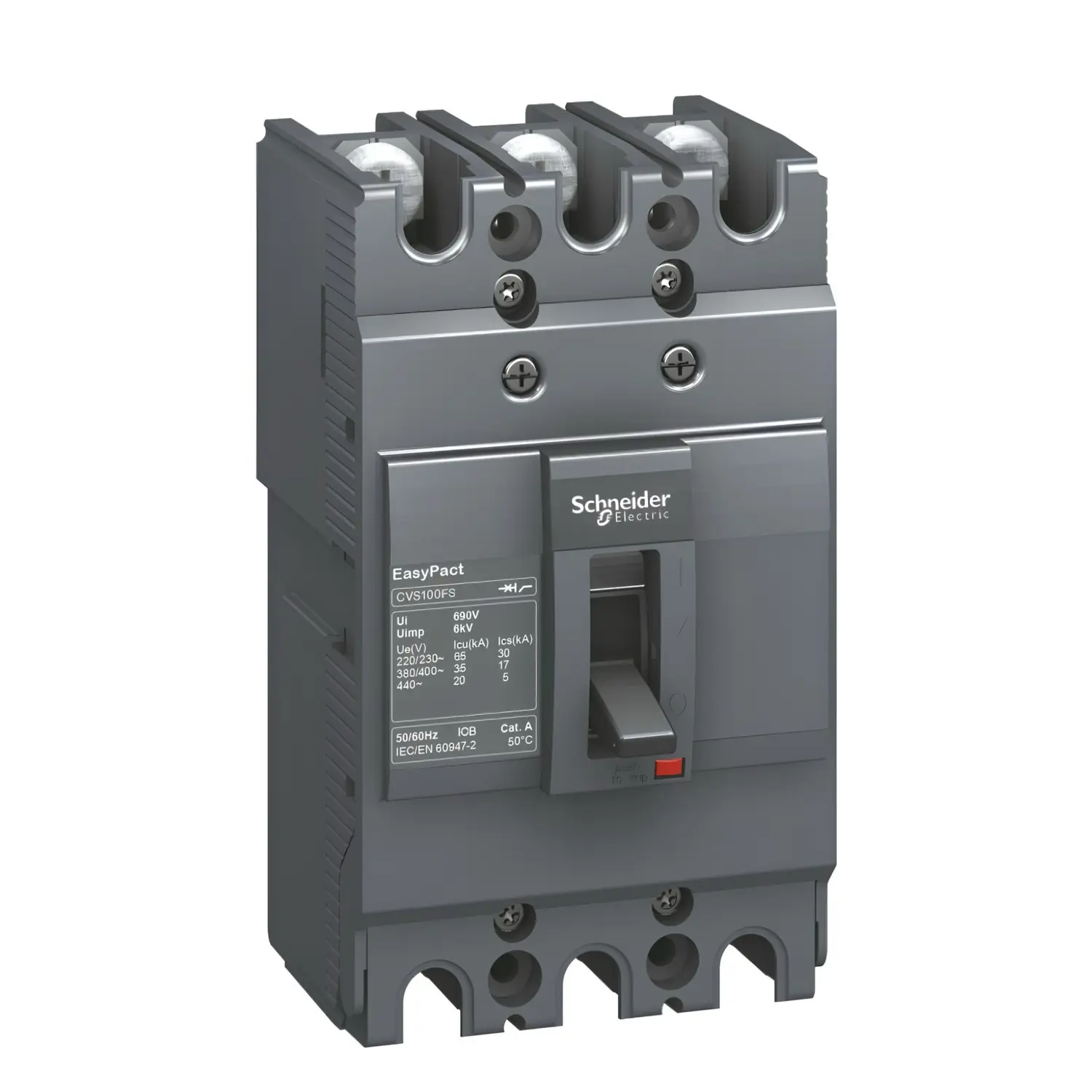 Produktfoto 1 von Schneider Electric Easypact EasyPact Elektronischer Schutzschalter 440 V, 100 A Feststehend 20 kA