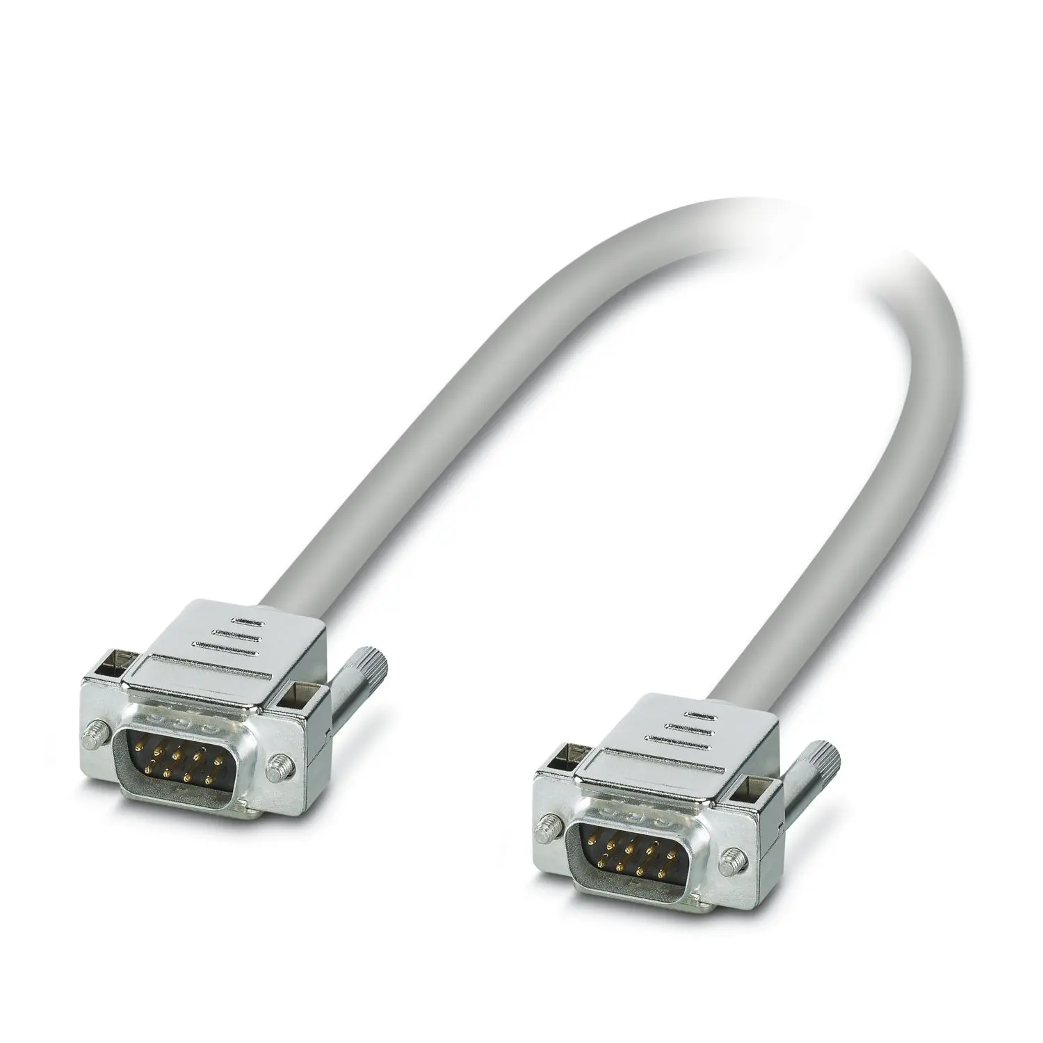 Produktfoto 1 von Phoenix Contact 1066 Serielles Kabel / D-SUB Stecker / D-SUB Stecker, 2 m Halogenfreie Ummantelung, Grau, EAC, CSA, UL