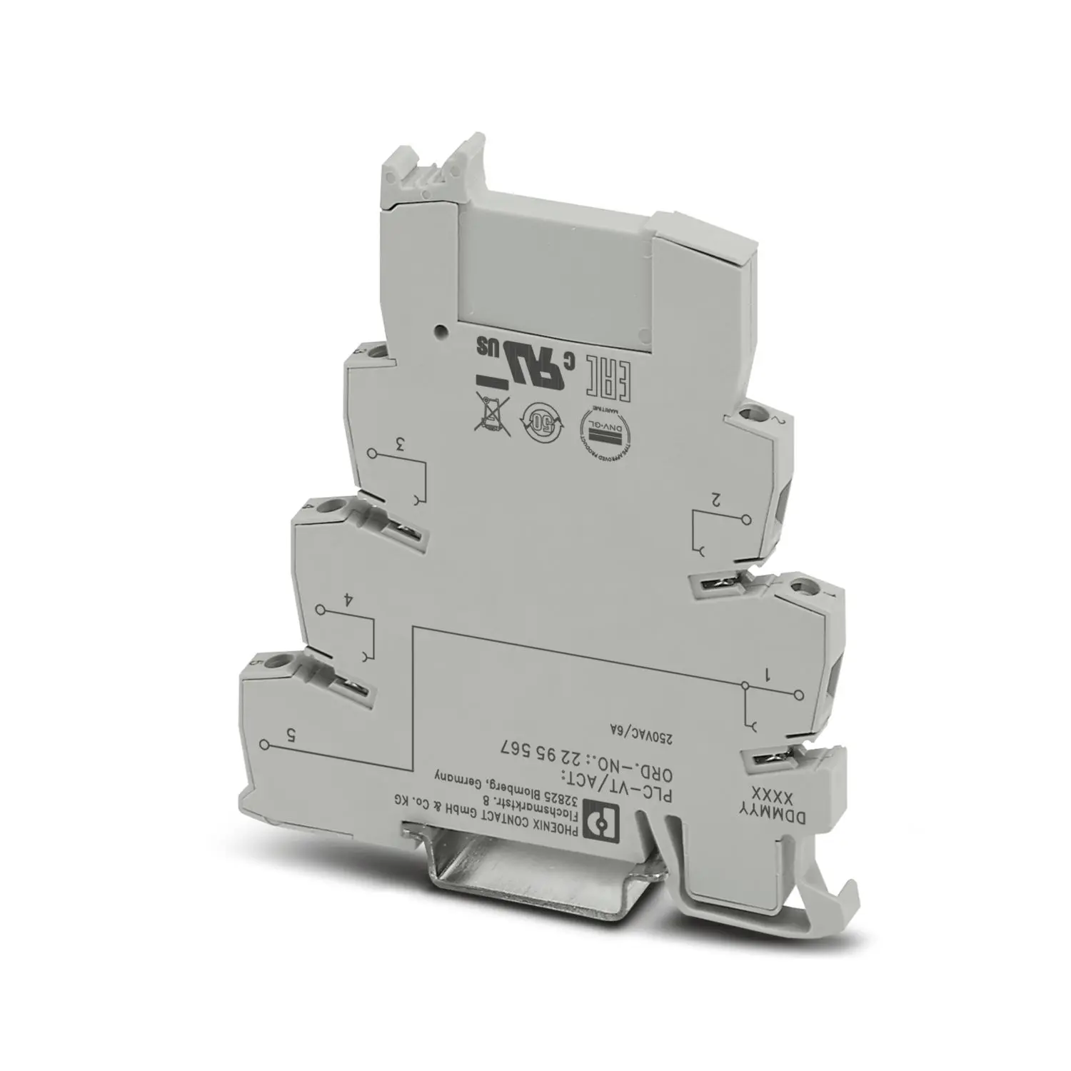 Produktfoto 1 von Phoenix Contact PLC Anschlussklemmenblock für Durchkontaktierung Grau, 4 mm², 250 V Schraubbefestigung