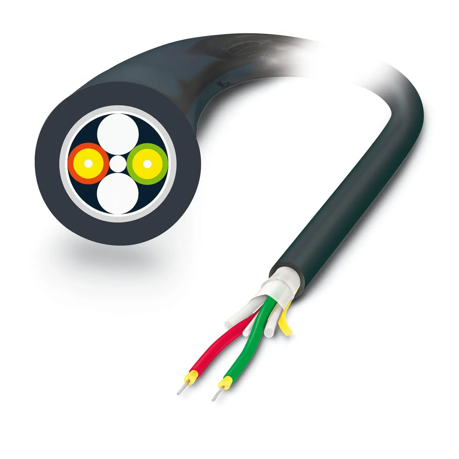 Produktfoto 1 von Phoenix Contact LWL-Kabel 1 m 1-Fasern, Polyvinylchlorid Schwarz 2.2 mm