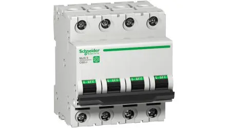 Produktfoto 1 von Schneider Electric Multi 9 C60 Miniaturüberlastschalter Typ B, Pol 4-polig 2A 240V ac, Abschaltvermögen 10 kA Multi9